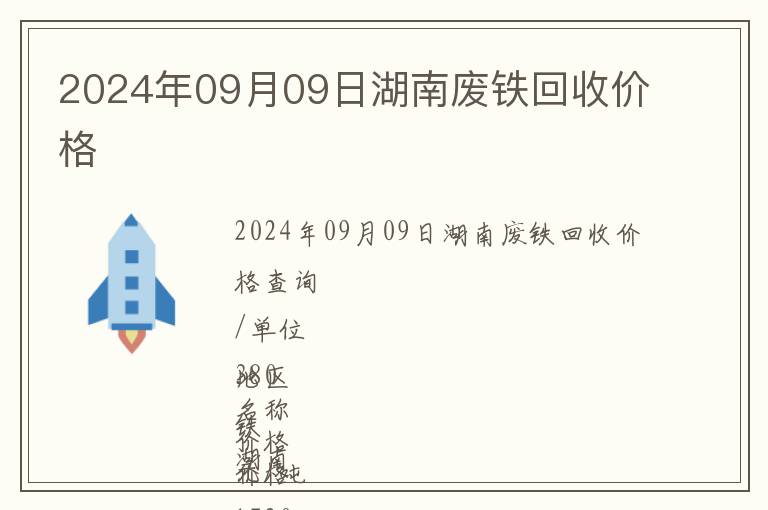 2024年09月09日湖南廢鐵回收價格