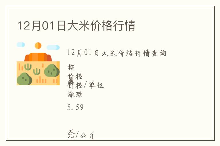 12月01日大米價(jià)格行情