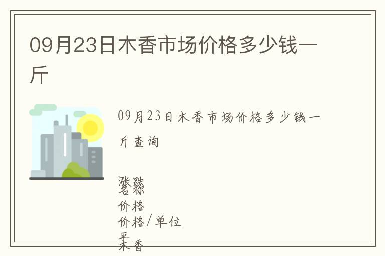 09月23日木香市場價格多少錢一斤