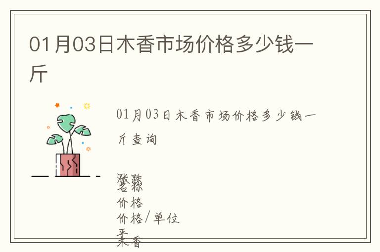 01月03日木香市場(chǎng)價(jià)格多少錢一斤
