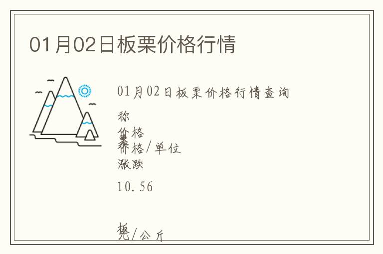 01月02日板栗價格行情