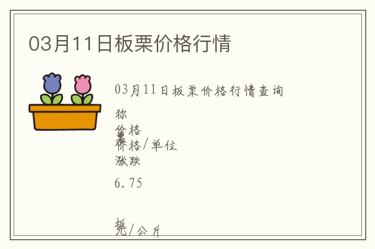 03月11日板栗價格行情