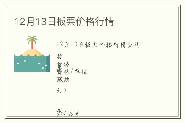 12月13日板栗價格行情