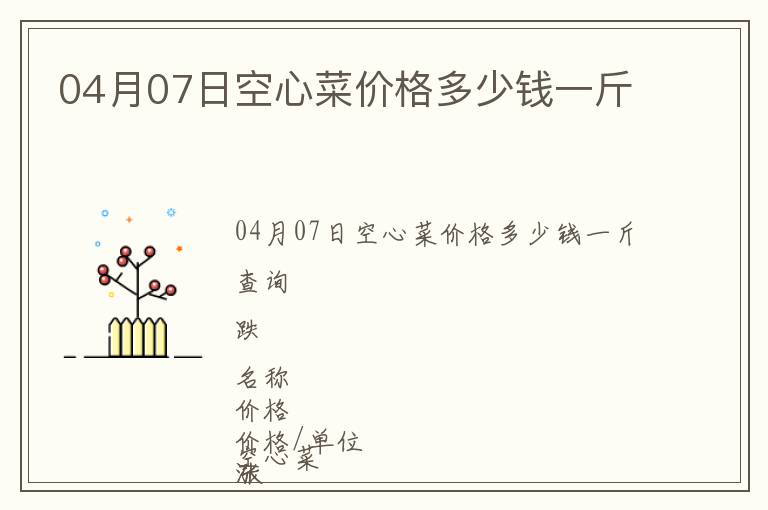 04月07日空心菜價格多少錢一斤