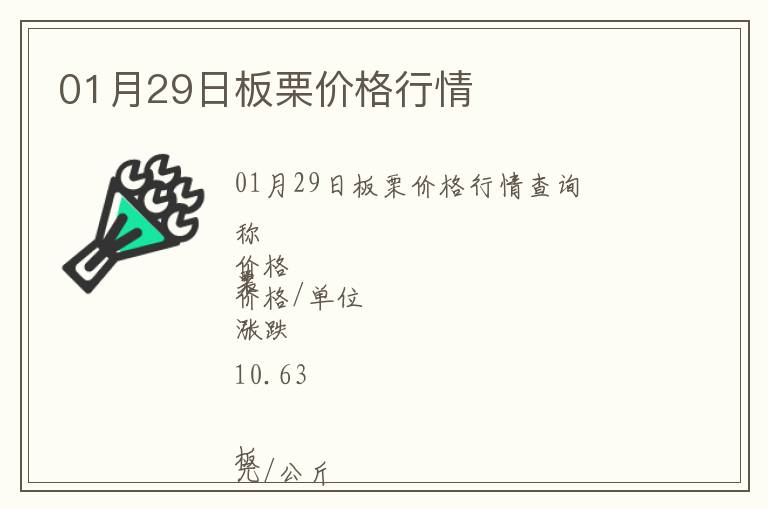 01月29日板栗價(jià)格行情