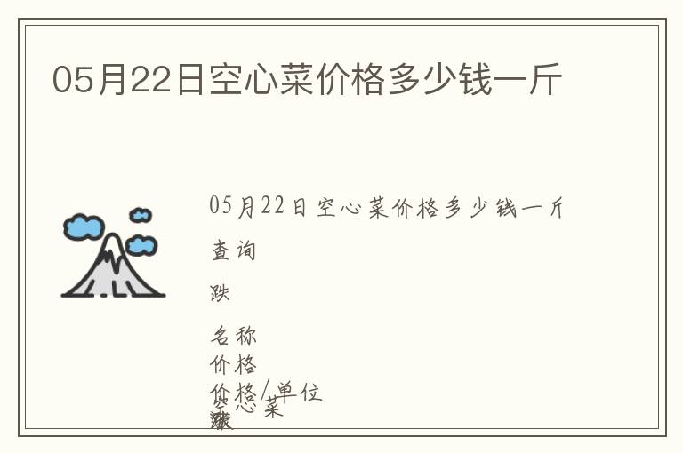 05月22日空心菜價(jià)格多少錢一斤