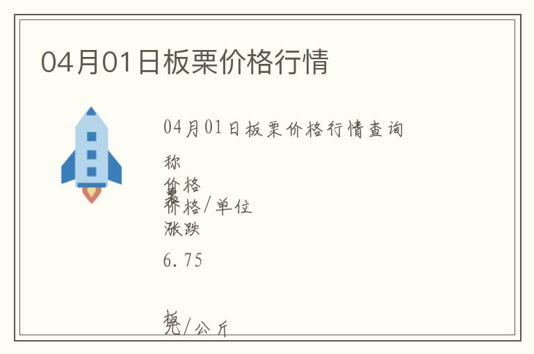 04月01日板栗價(jià)格行情