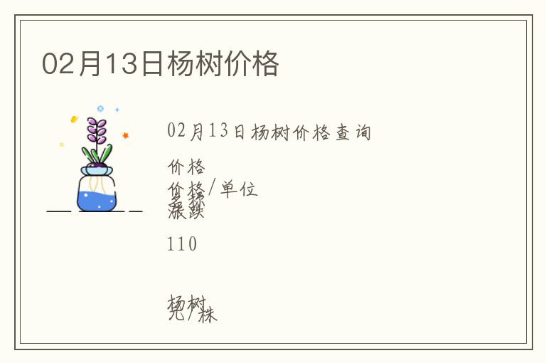 02月13日楊樹價格