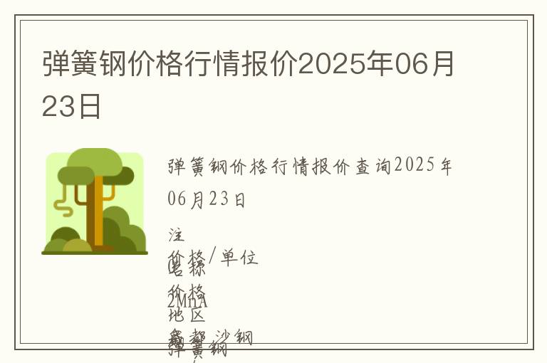 彈簧鋼價格行情報價2025年06月23日