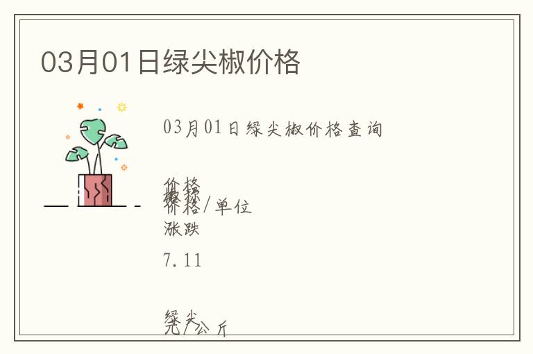 03月01日綠尖椒價(jià)格