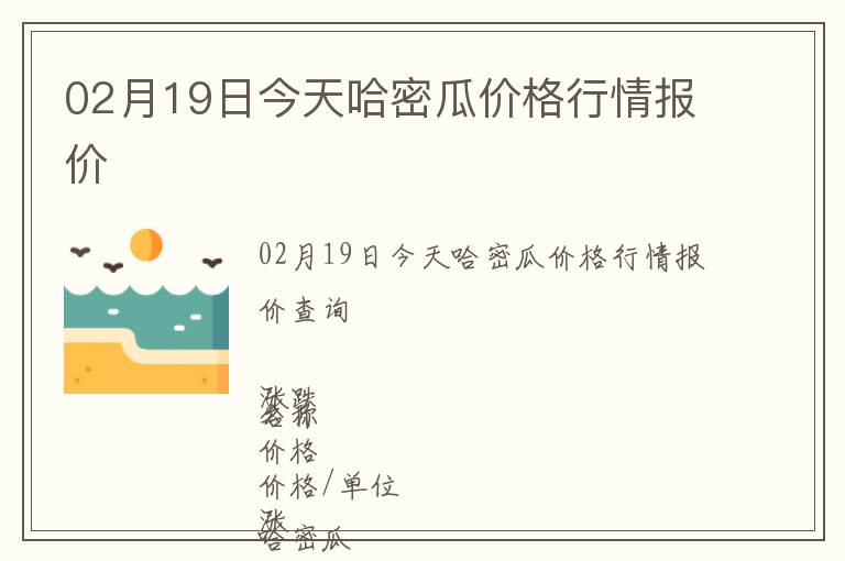 02月19日今天哈密瓜價格行情報價