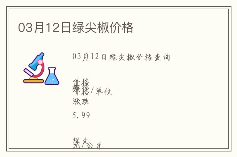03月12日綠尖椒價(jià)格