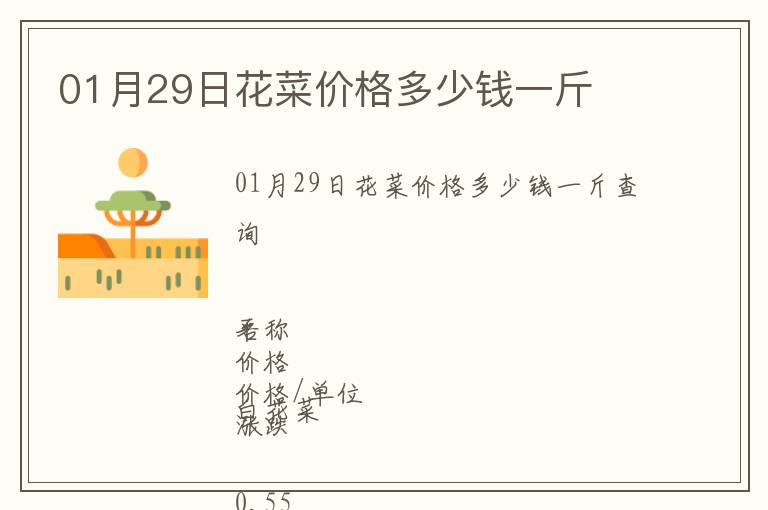 01月29日花菜價(jià)格多少錢一斤