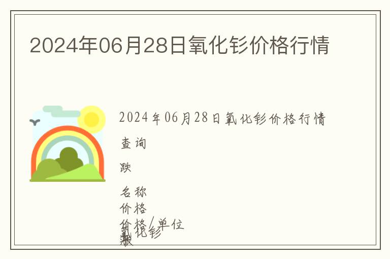 2024年06月28日氧化釤價格行情