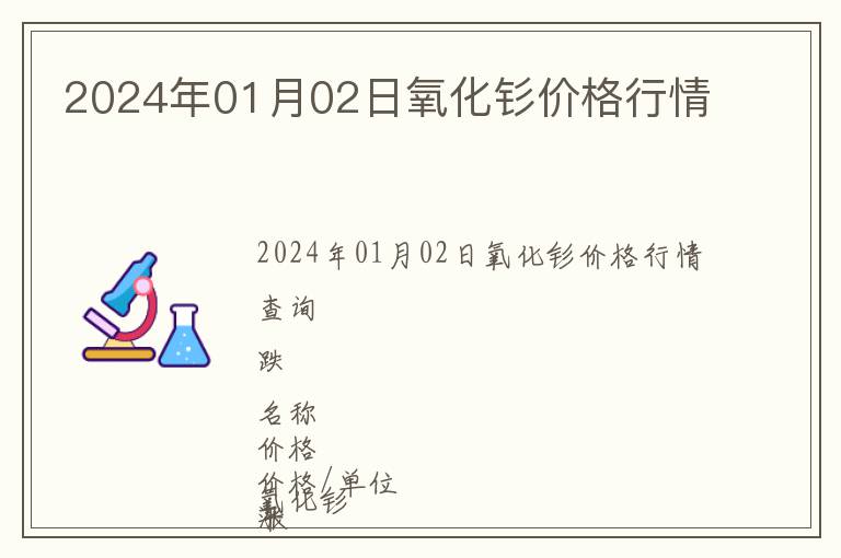 2024年01月02日氧化釤價格行情