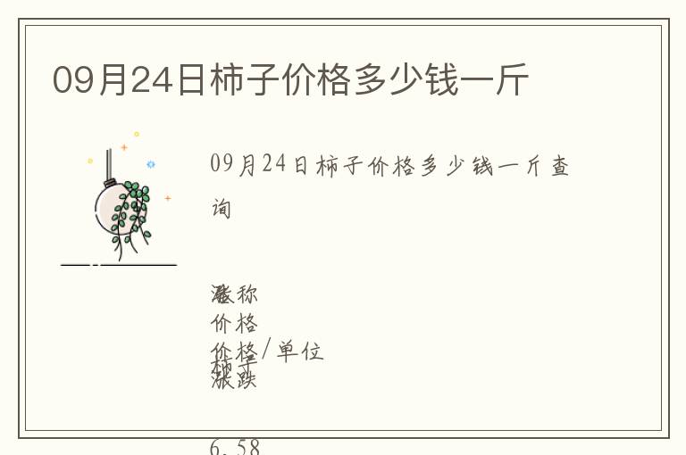 09月24日柿子價格多少錢一斤