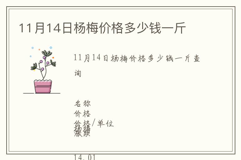 11月14日楊梅價(jià)格多少錢(qián)一斤