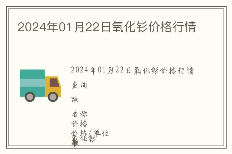2024年01月22日氧化釤價格行情