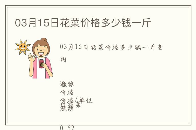 03月15日花菜價格多少錢一斤