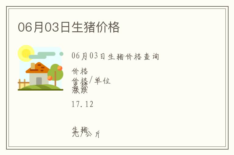 06月03日生豬價格