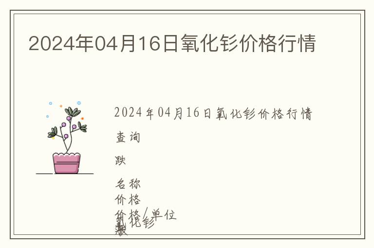 2024年04月16日氧化釤價格行情