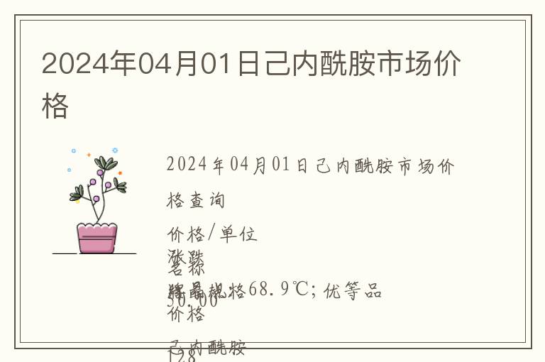 2024年04月01日己內(nèi)酰胺市場價(jià)格