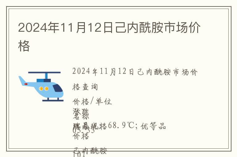 2024年11月12日己內酰胺市場價格