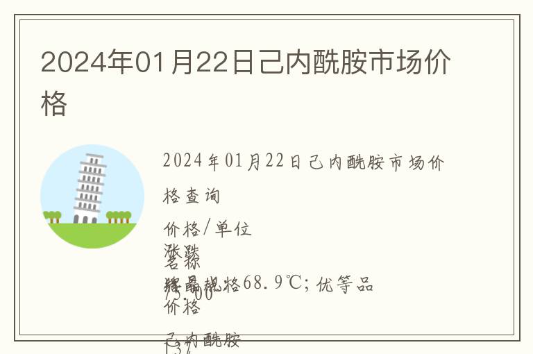 2024年01月22日己內酰胺市場價格