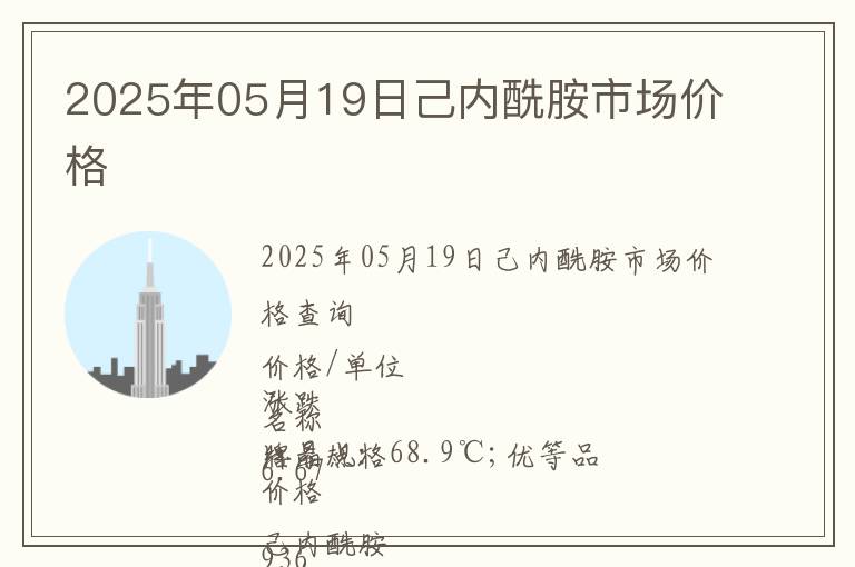 2025年05月19日己內酰胺市場價格