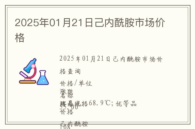 2025年01月21日己內(nèi)酰胺市場(chǎng)價(jià)格
