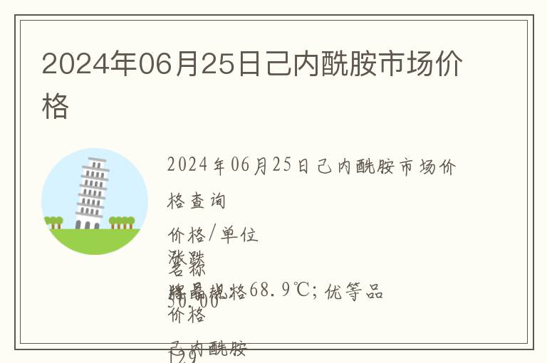 2024年06月25日己內(nèi)酰胺市場價(jià)格