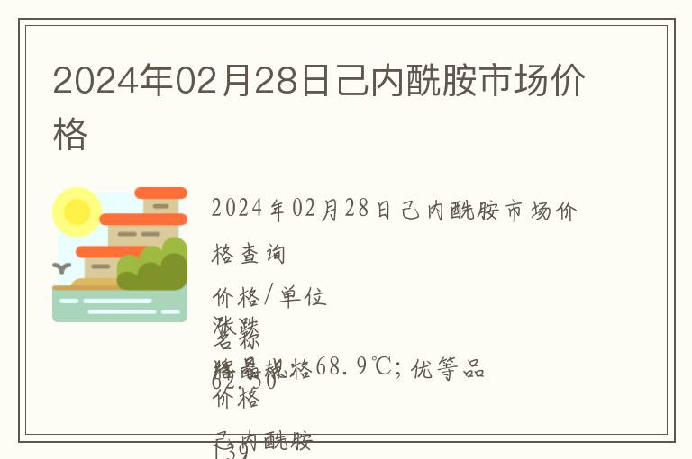 2024年02月28日己內(nèi)酰胺市場(chǎng)價(jià)格