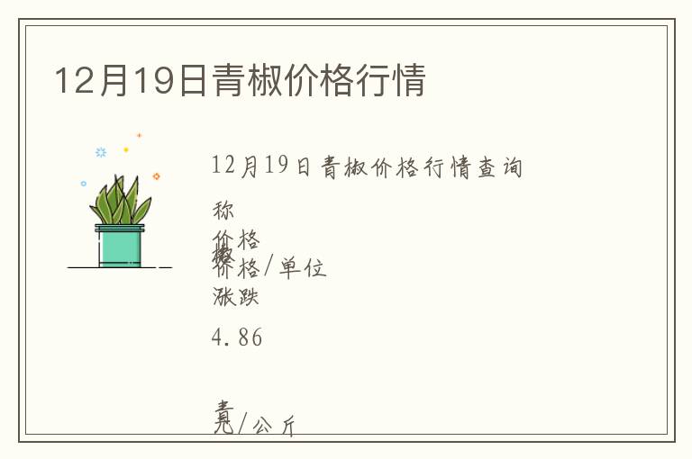 12月19日青椒價格行情