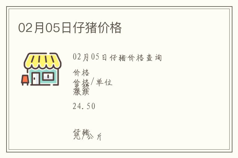 02月05日仔豬價格