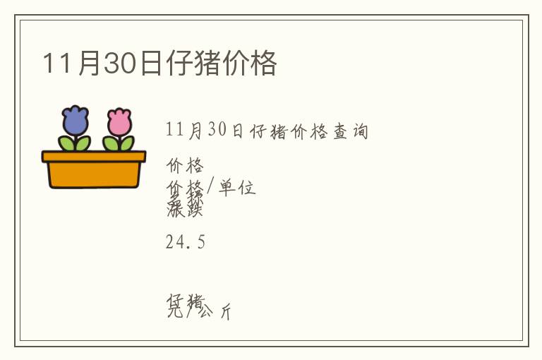 11月30日仔豬價(jià)格