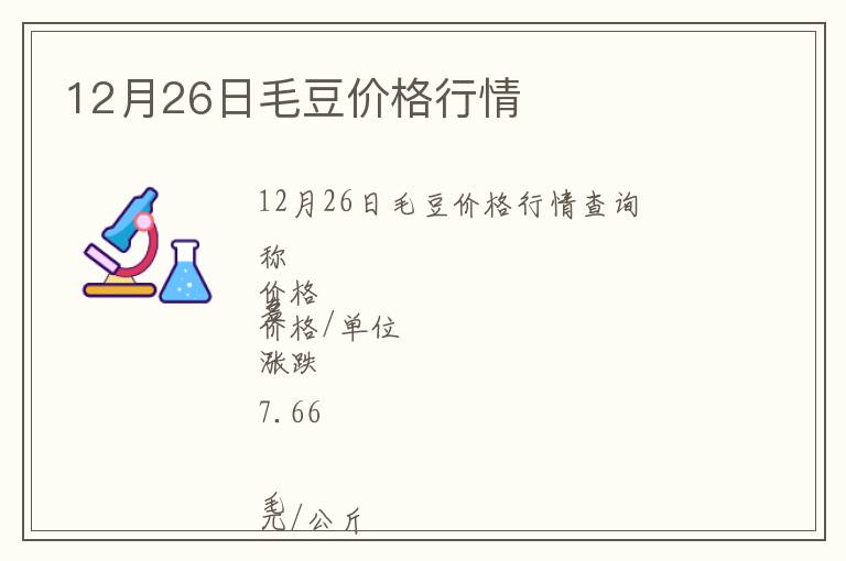 12月26日毛豆價格行情