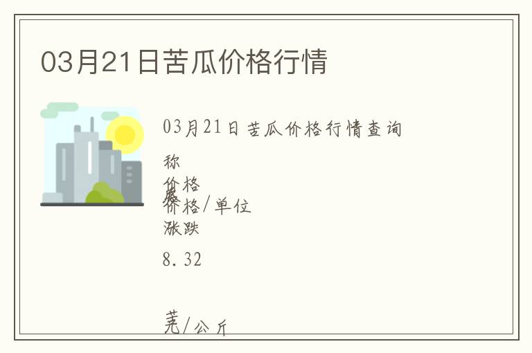 03月21日苦瓜價格行情