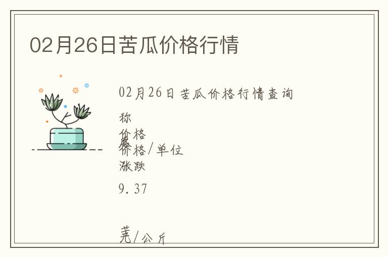 02月26日苦瓜價(jià)格行情