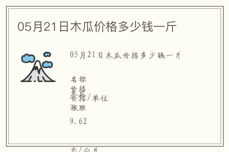 05月21日木瓜價格多少錢一斤