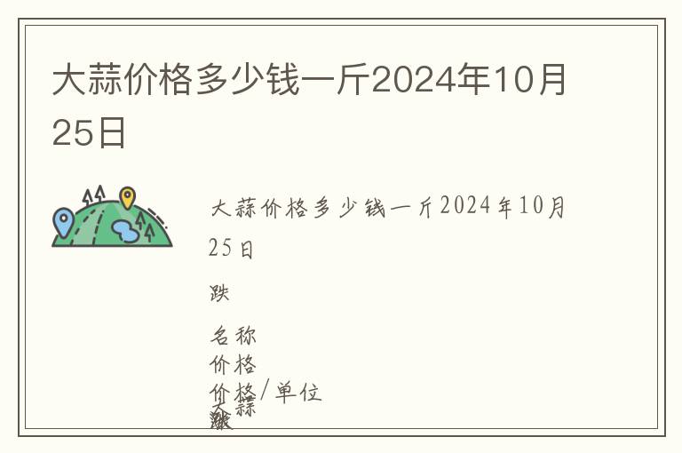 大蒜價格多少錢一斤2024年10月25日