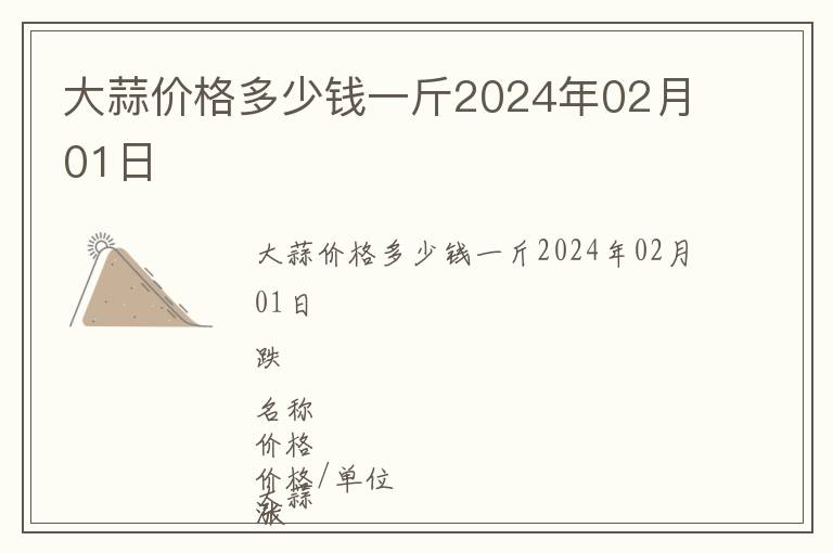 大蒜價格多少錢一斤2024年02月01日
