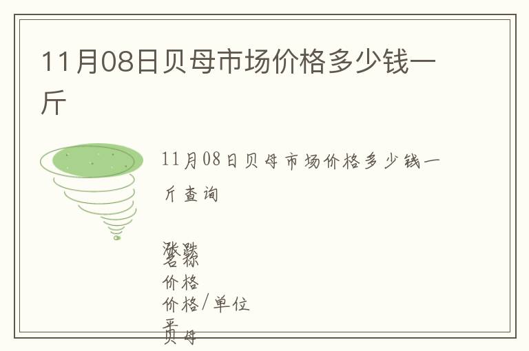 11月08日貝母市場價格多少錢一斤