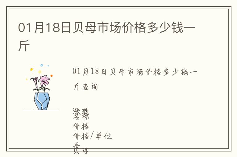 01月18日貝母市場(chǎng)價(jià)格多少錢一斤