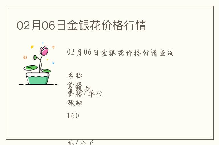 02月06日金銀花價(jià)格行情