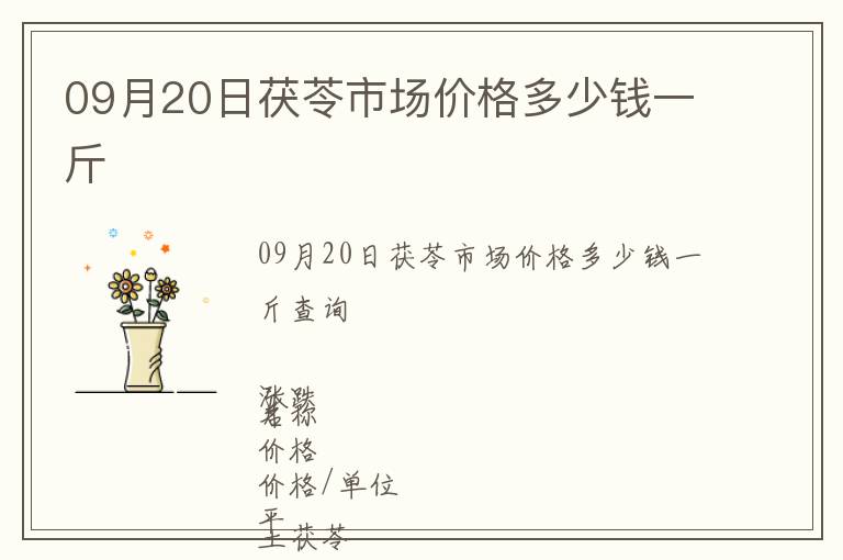 09月20日茯苓市場(chǎng)價(jià)格多少錢一斤