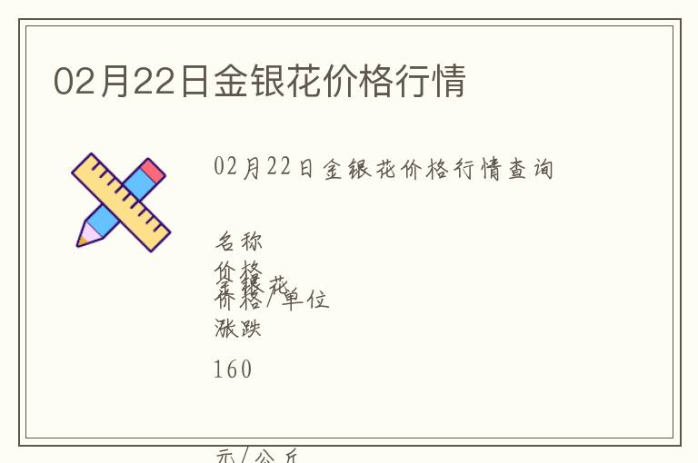 02月22日金銀花價格行情