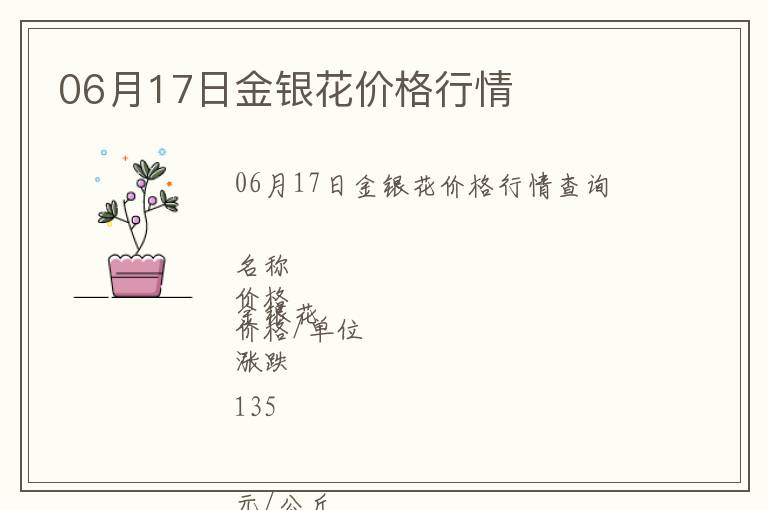 06月17日金銀花價(jià)格行情