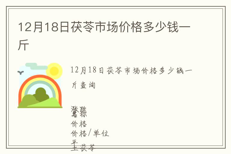 12月18日茯苓市場價格多少錢一斤
