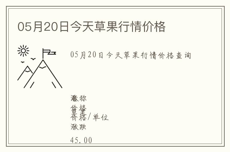 05月20日今天草果行情價(jià)格
