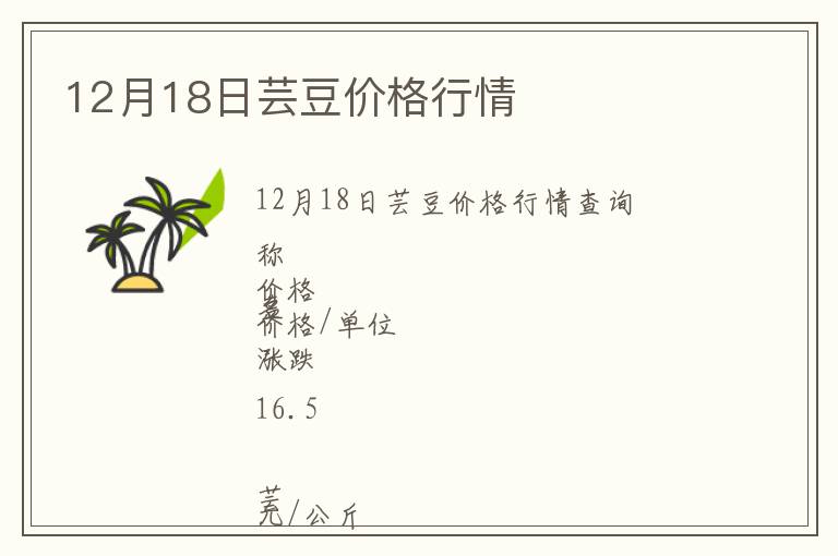 12月18日蕓豆價(jià)格行情